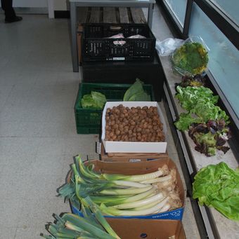 De voedselbank verse groenten